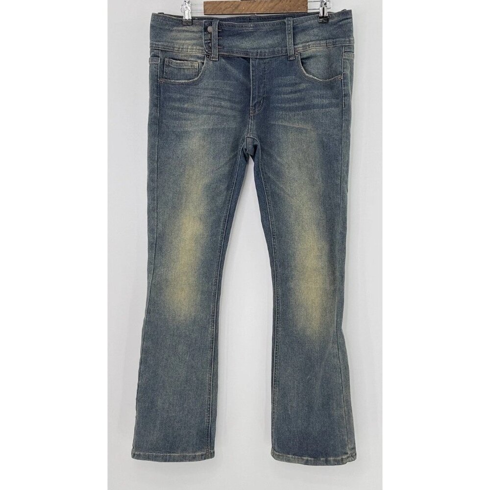 Simple Society Jeans Women’s Blue‎ Denim Mid Rise Flare Jeans Size 13/31